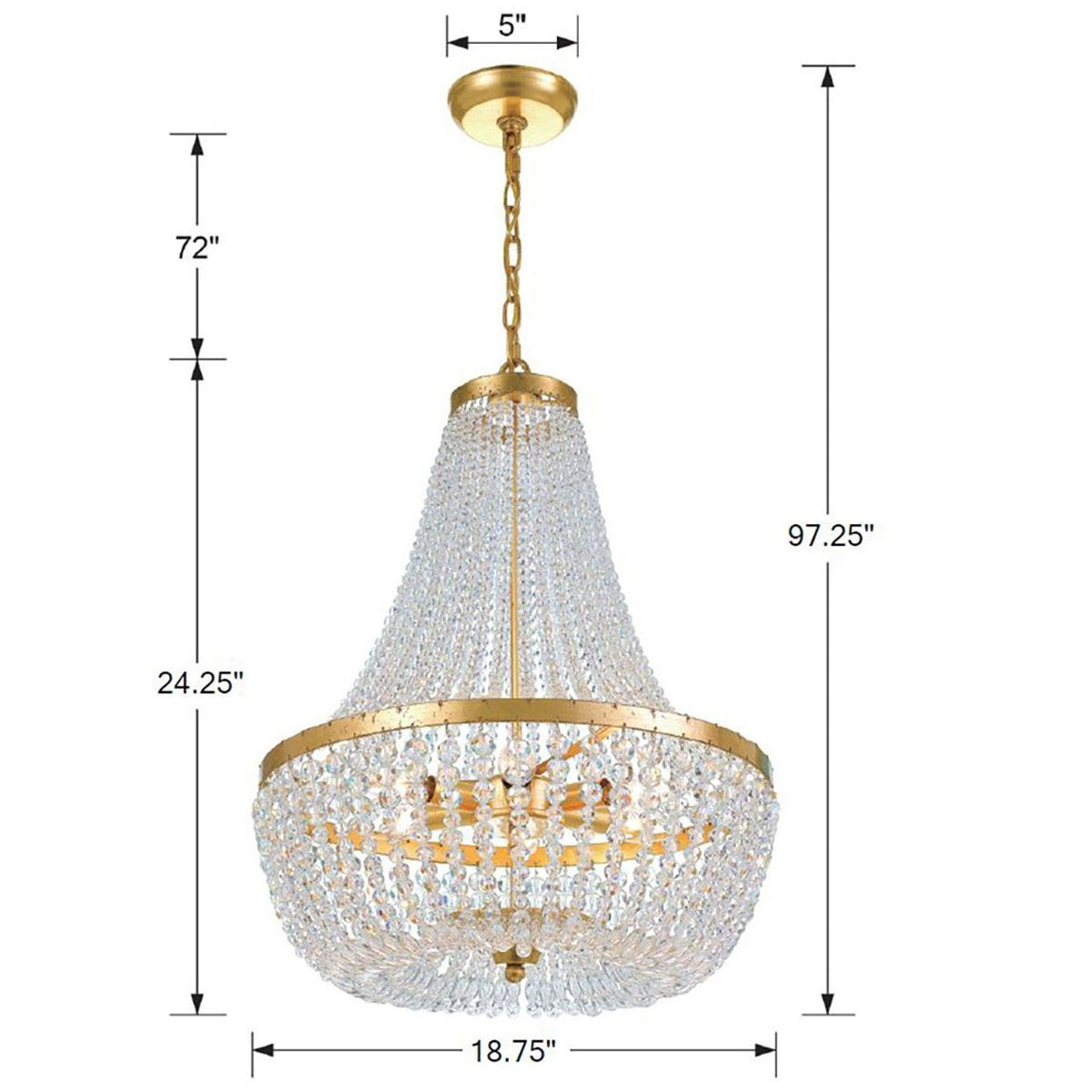 Crystorama - 608-GA - Six Light Chandelier - Rylee - Antique Gold
