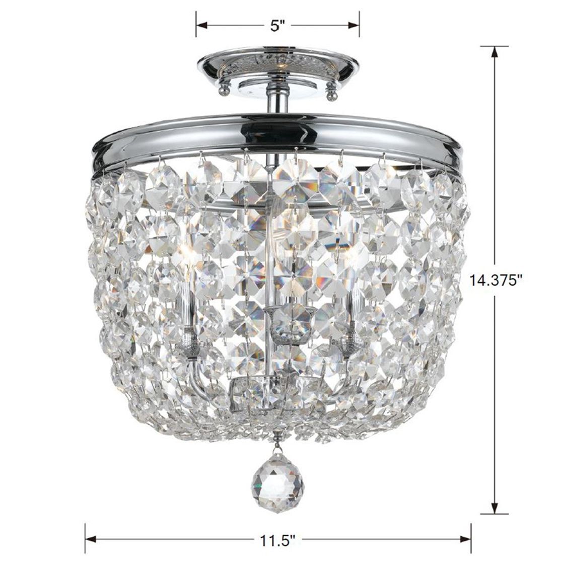 Crystorama - 783-CH-CL-S - Three Light Semi Flush Mount - Archer - Polished Chrome