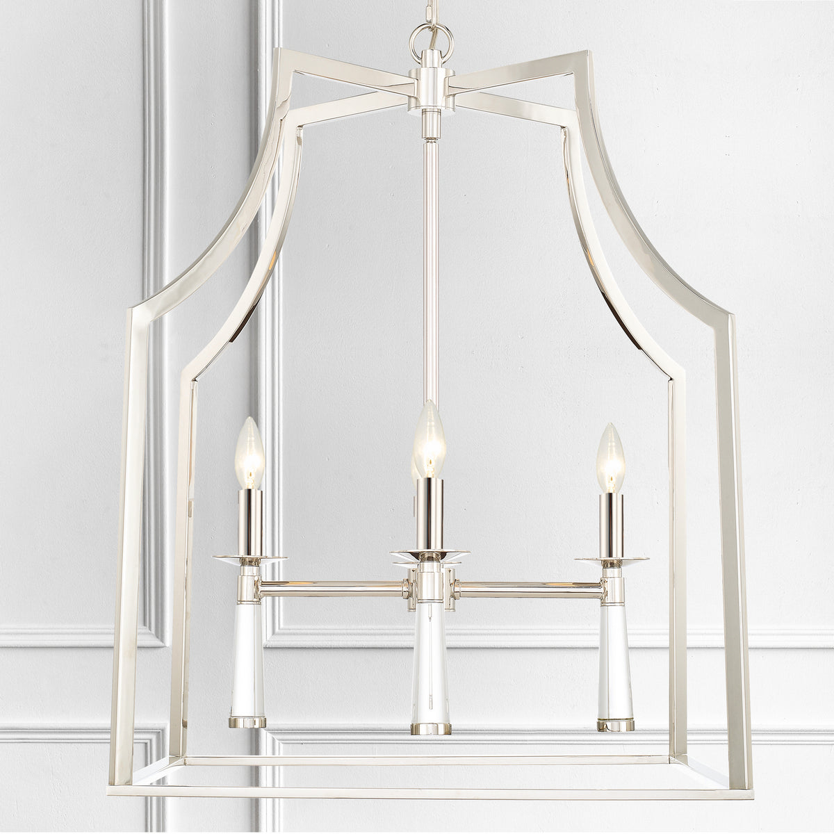 Crystorama - 8864-PN - Quatre lumières Suspendu - Baxter - Nickel poli