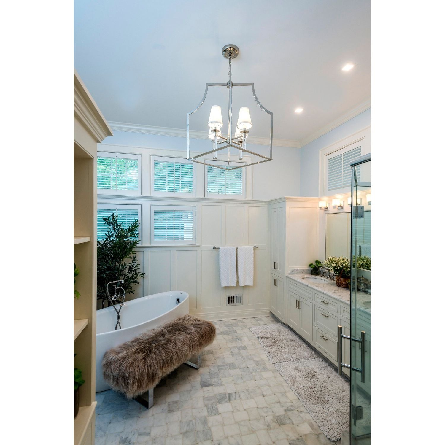 Crystorama - 8864-PN - Four Light Chandelier - Baxter - Polished Nickel