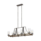 Visual Comfort Studio Canada - F3136/8DWK/SGM - Eight Light Island Chandelier - Angelo - Distressed Weathered Oak / Slate Grey Metal