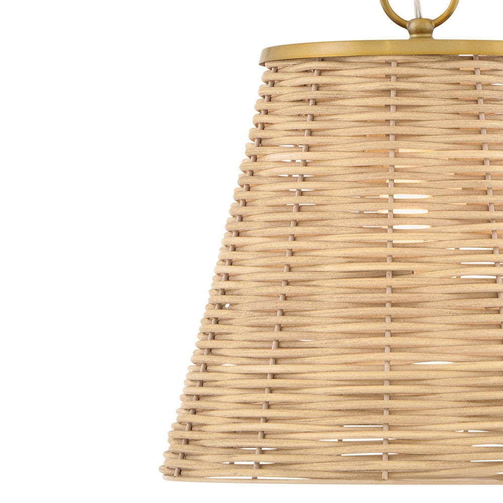 Lark 83217LCB Brynn Woven Shade Pendant in Lacquered Brass