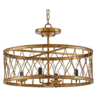 Currey and Company - 9000-0050 - Four Light Pendant - Crisscross Collection - Gold Leaf