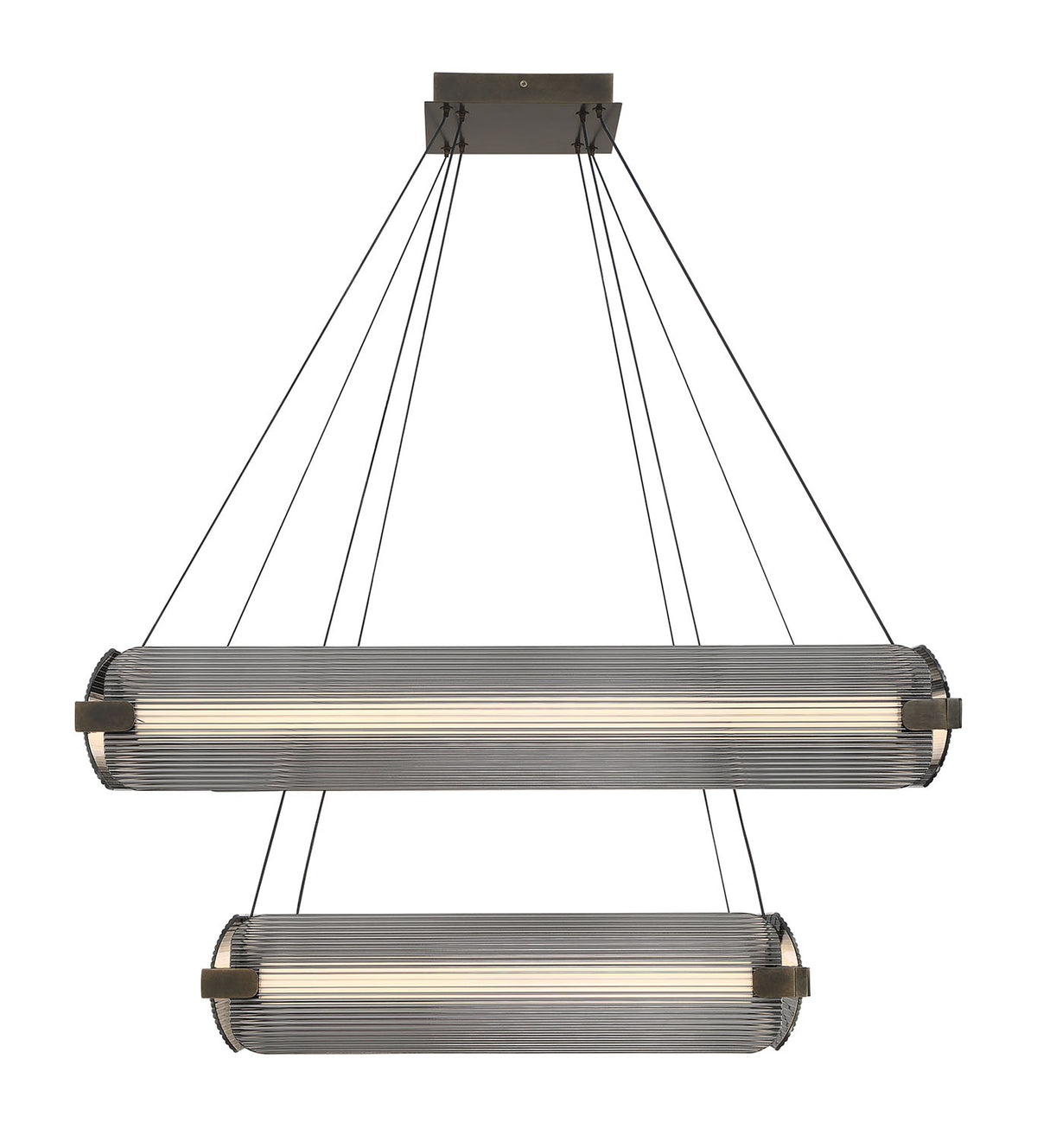 Eurofase 50055-012 Neoness LED Geometric Chandelier in Weathered Brass