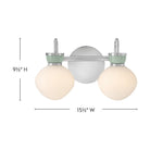 Meuble-lavabo Lucy Lark 85592CM-SF en chrome avec accents vert d'eau