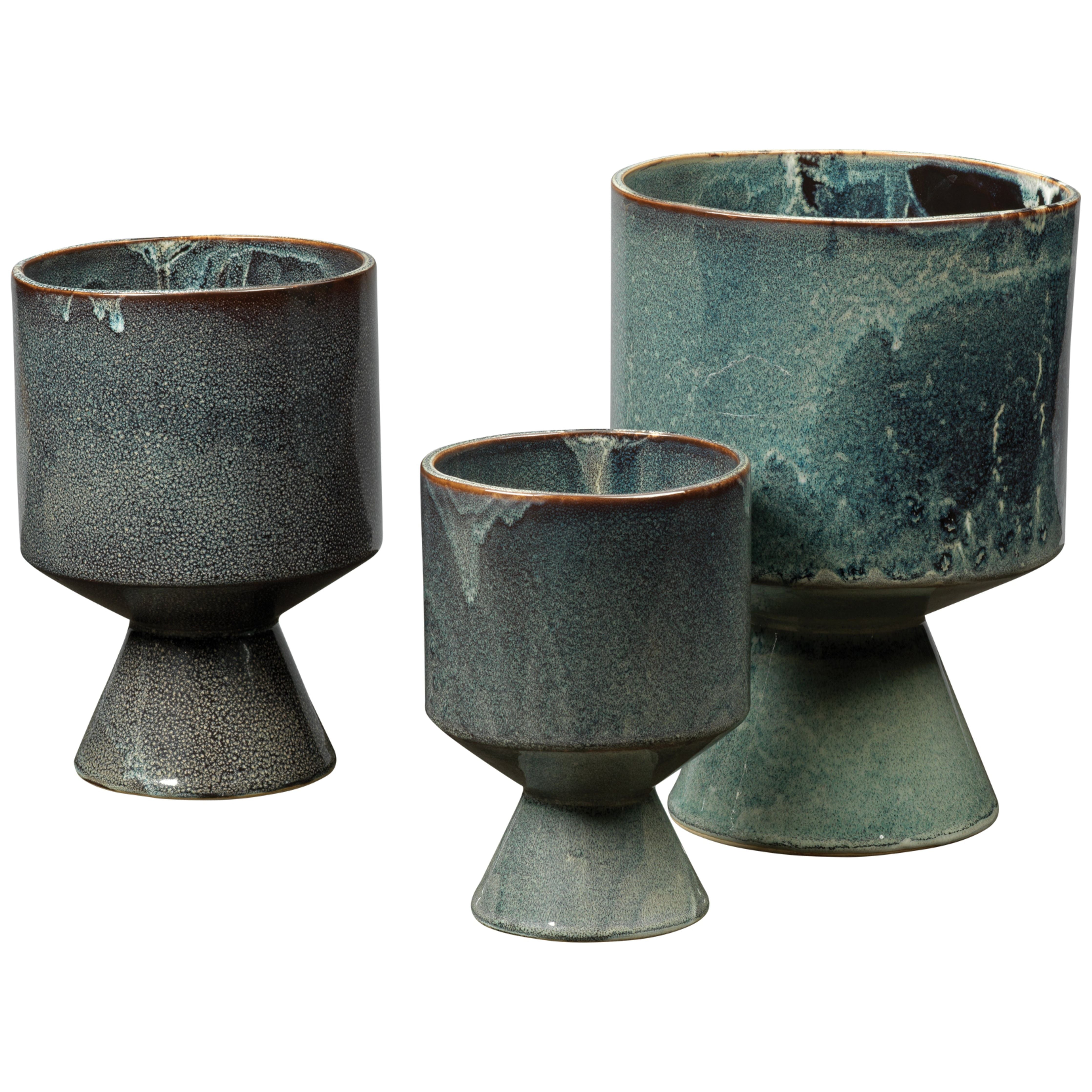 Jamie Young Company - 7BERK-POBL - Berkeley Pots (set of 3) - Berkeley - Blue