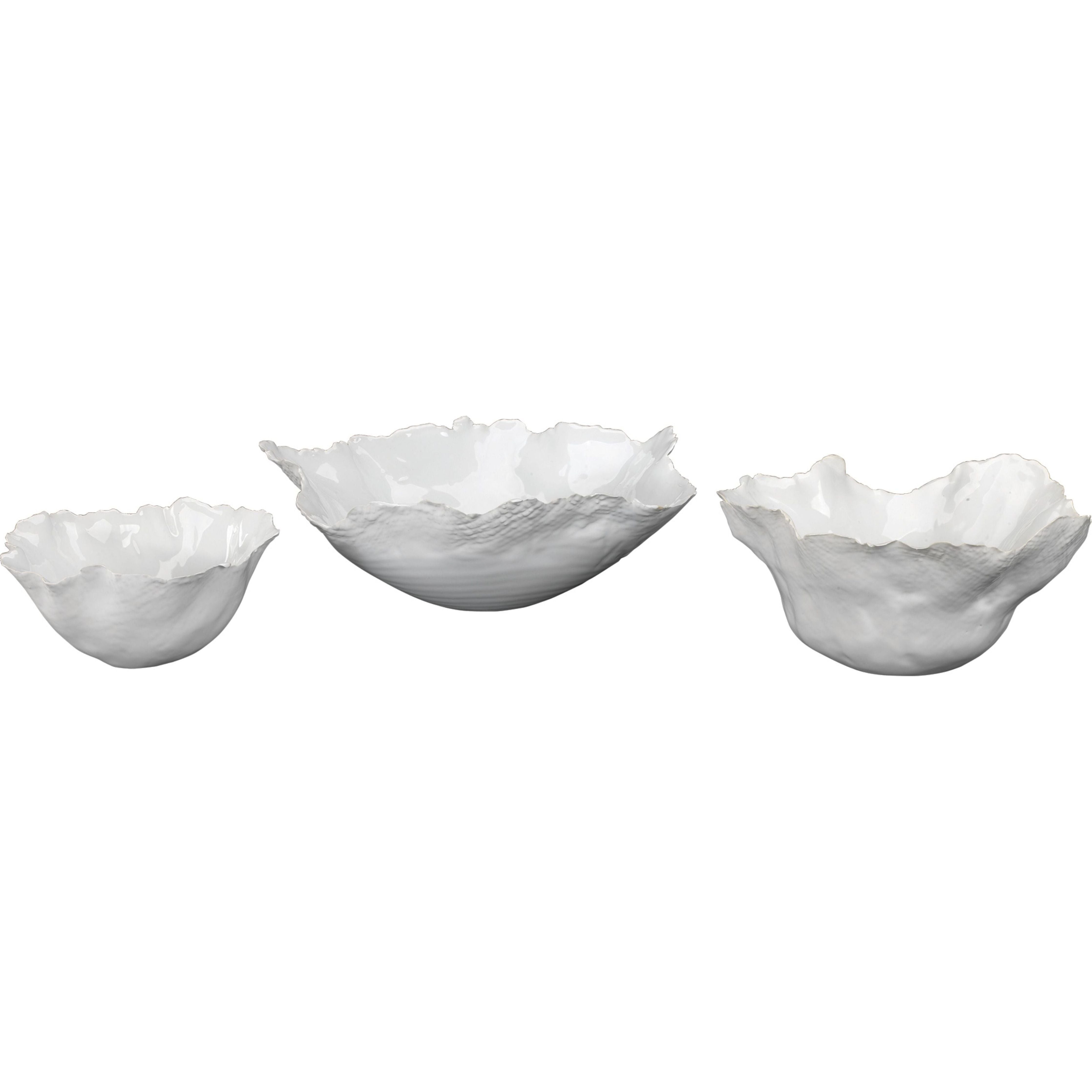 Jamie Young Company - 7FLEU-BOWH - Fleur Ceramic Bowls (set of 3) - Fleur - White
