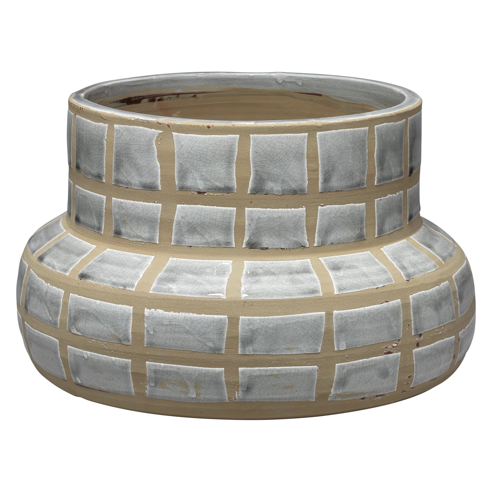 Jamie Young Company - 7GRID-VAGR - Grid Ceramic Vase - Grid - Grey