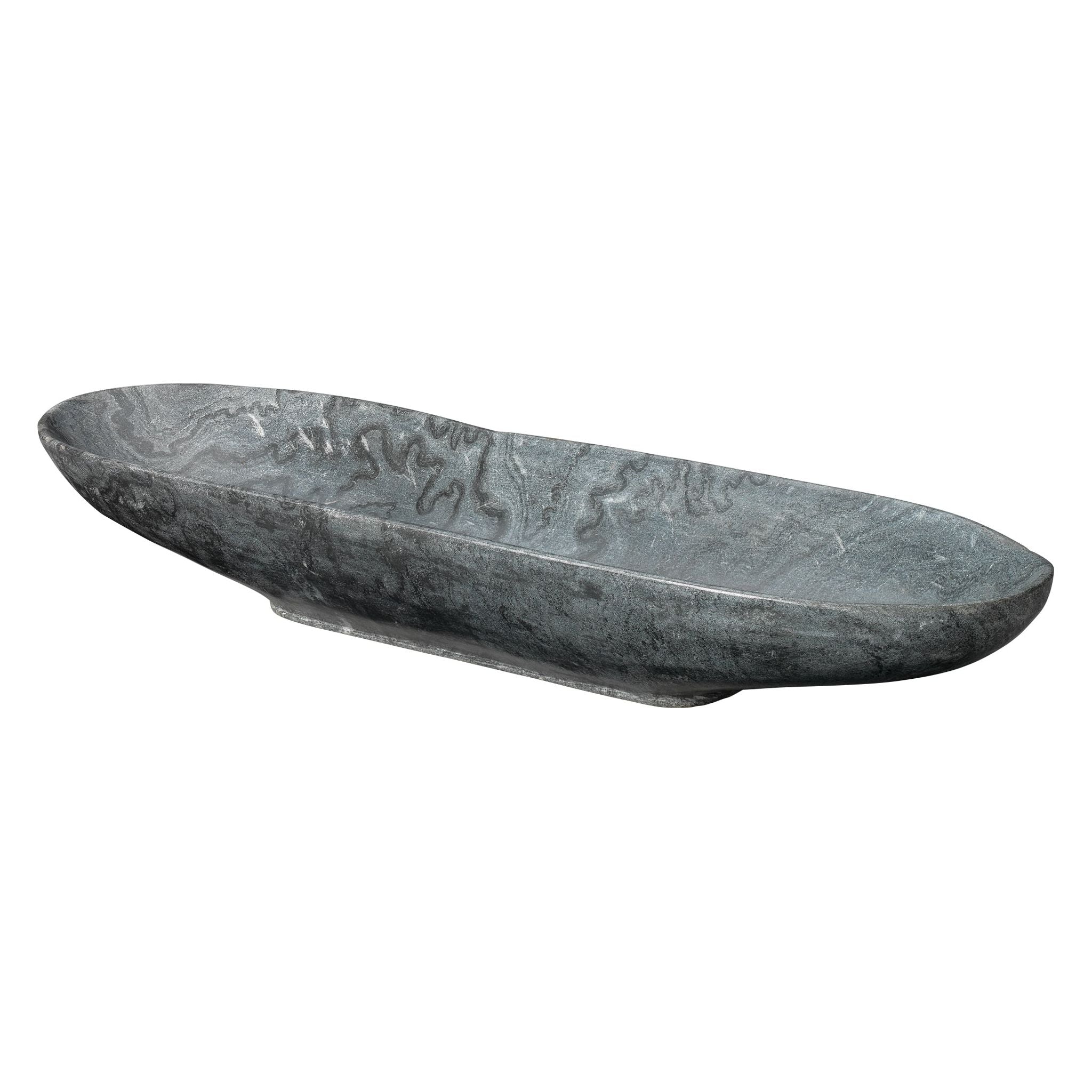 Jamie Young Company - 7LONG-BOGR - Long Oval Marble Bowl - Long - Grey
