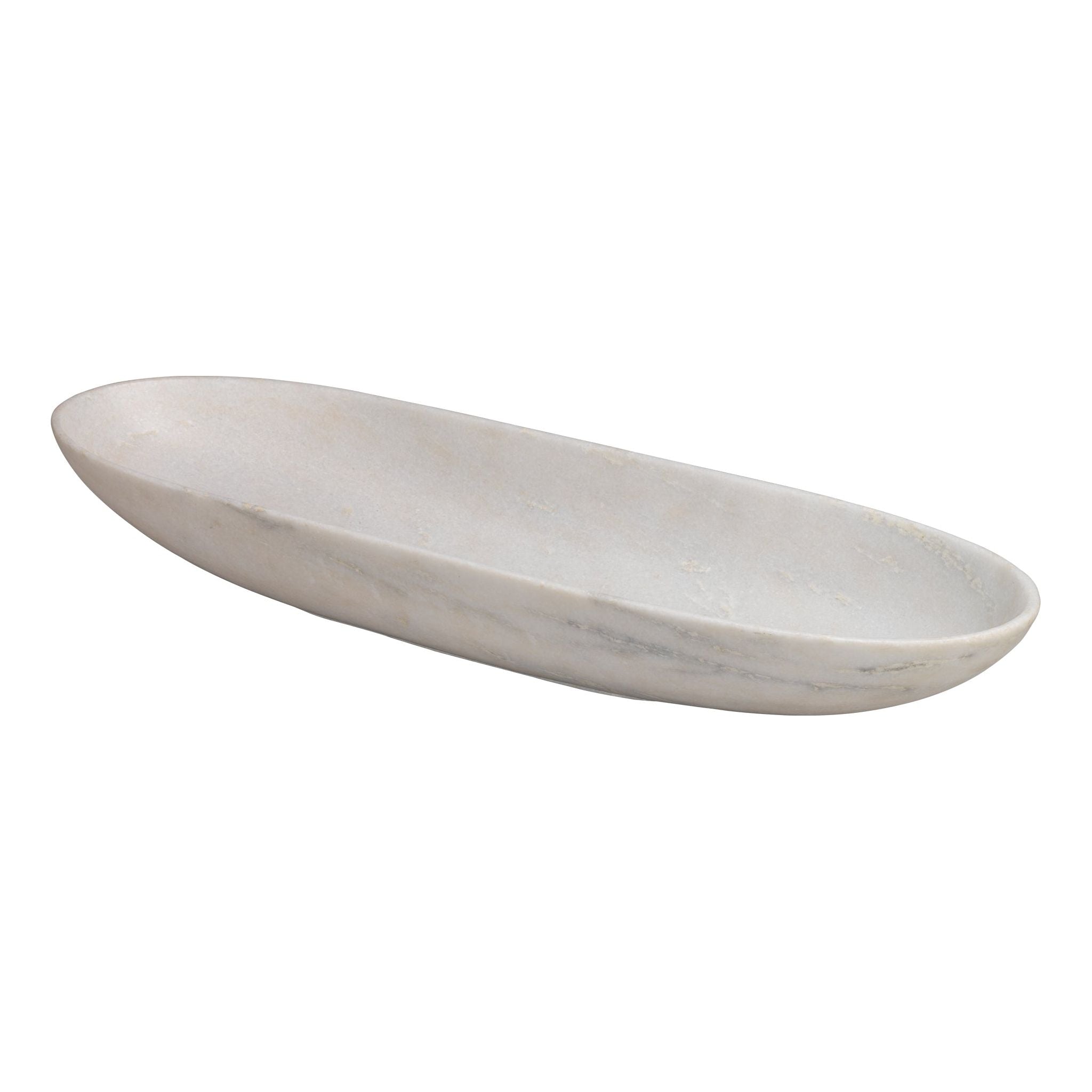 Jamie Young Company - 7LONG-BOWH - Long Oval Marble Bowl - Long - White