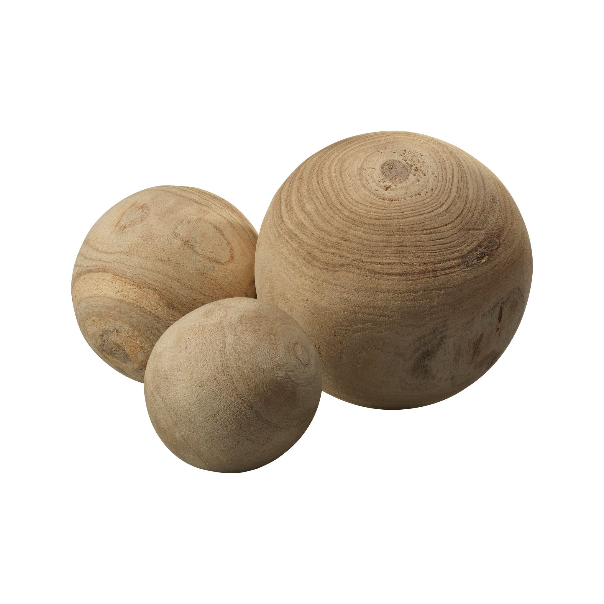 Jamie Young Company - 7MALI-NATU - Malibu Wood Balls (set of 3) - Malibu - Natural