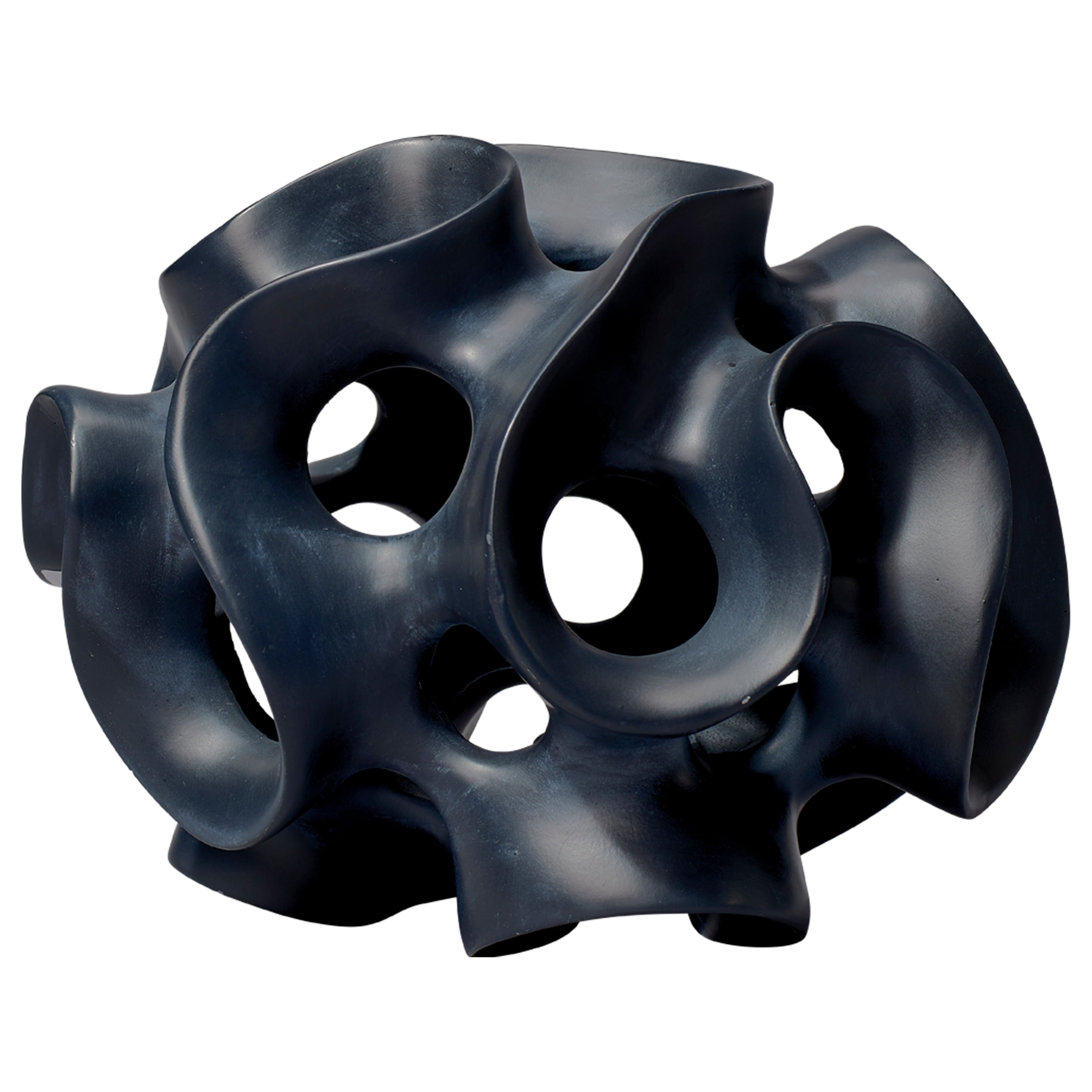 Jamie Young Company - 7RIBB-SPBK - Ribbon Sphere in Black Resin - Ribbon - Black