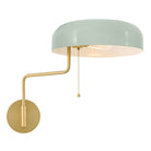 Lark 84480LCB-SF Ledger Articulating Sconce in Lacquered Brass with Seafoam accents