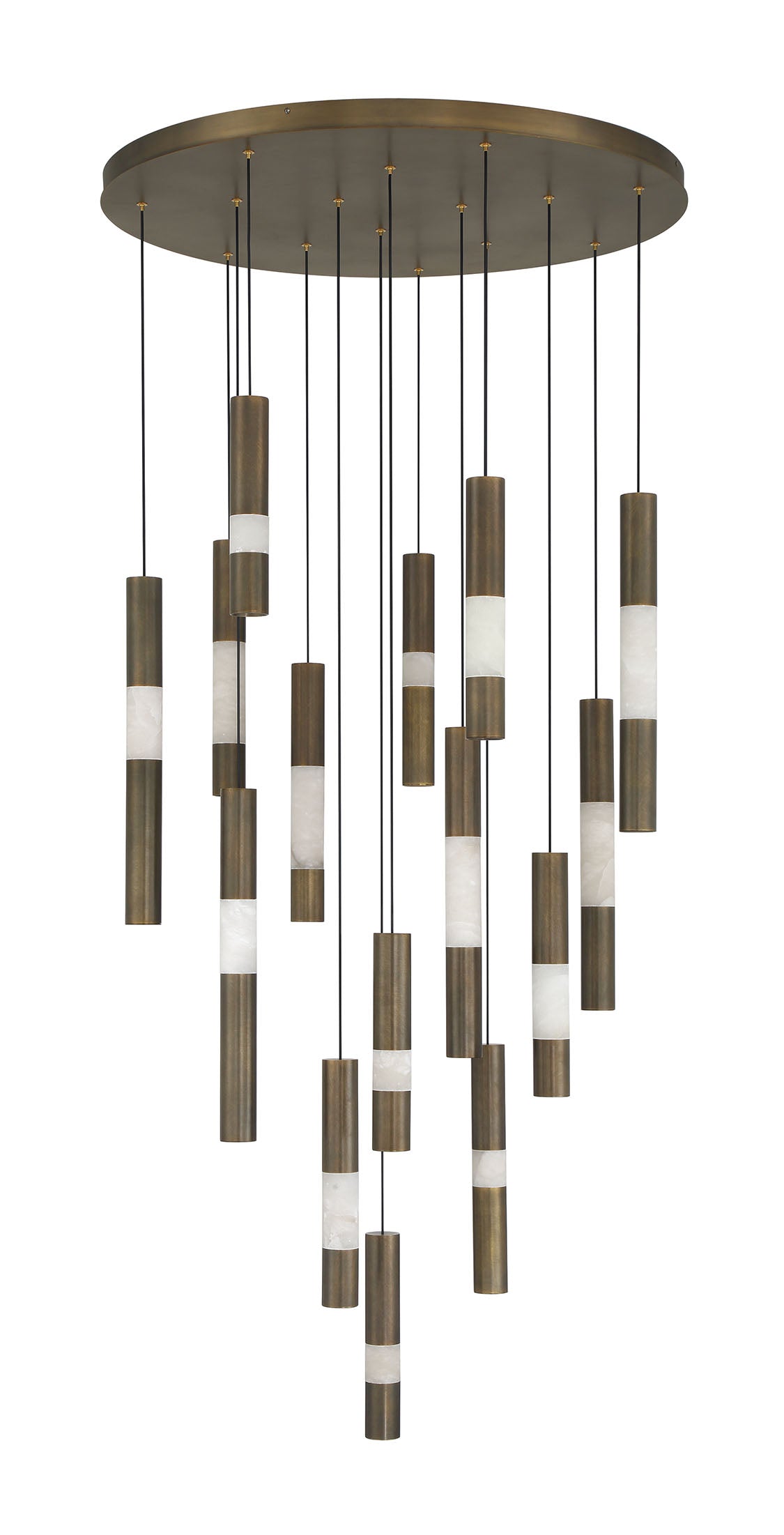 Eurofase 50120-017 Ronda LED Multi-Light Pendant in Weathered Brass