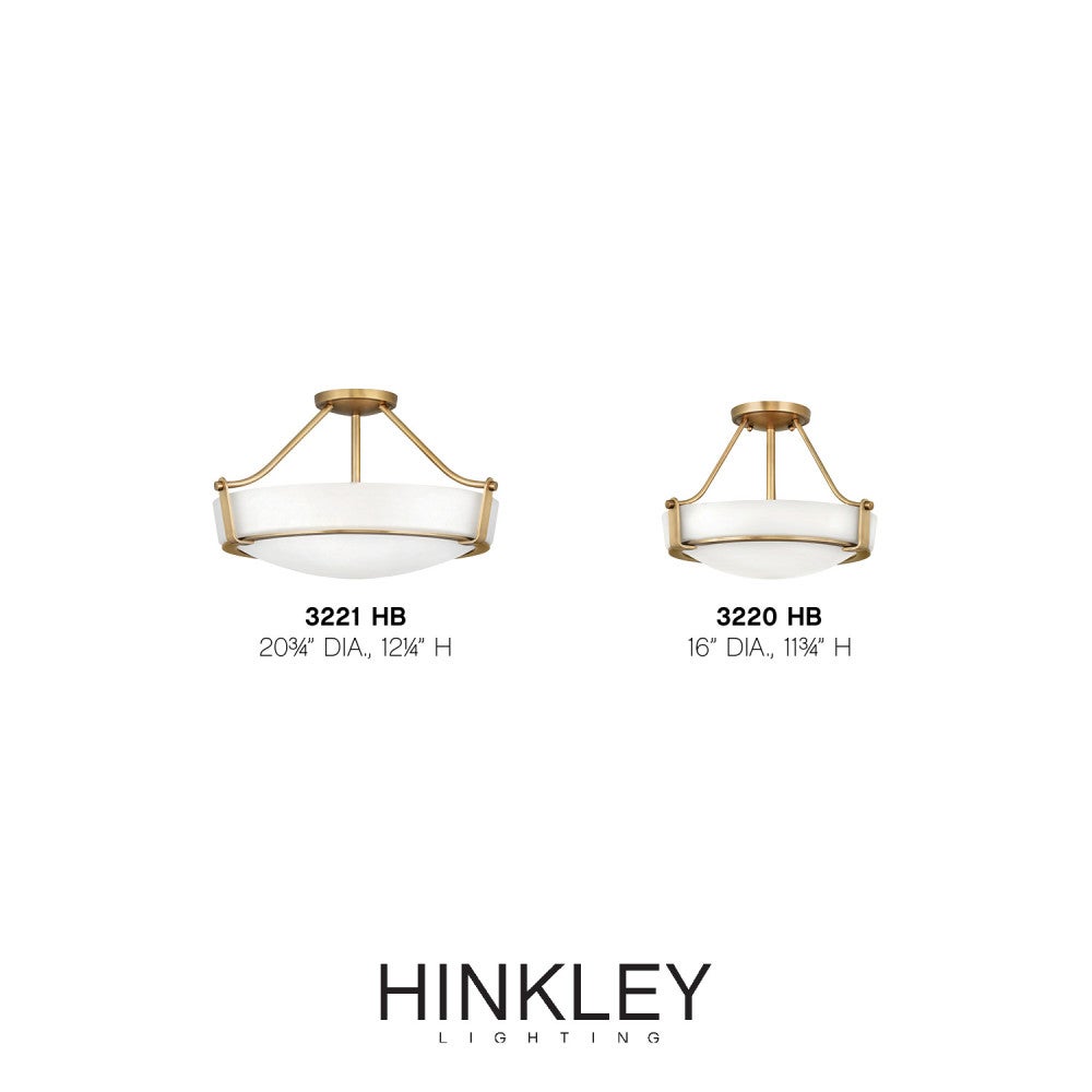 Hinkley Lighting 3220HB Hathaway Semi-Flush Mount in Heritage Brass