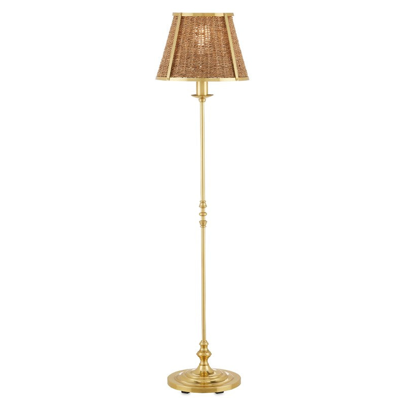 Currey and Company - 8000-0141 - One Light Floor Lamp - Deauville - Polished Brass/Natural