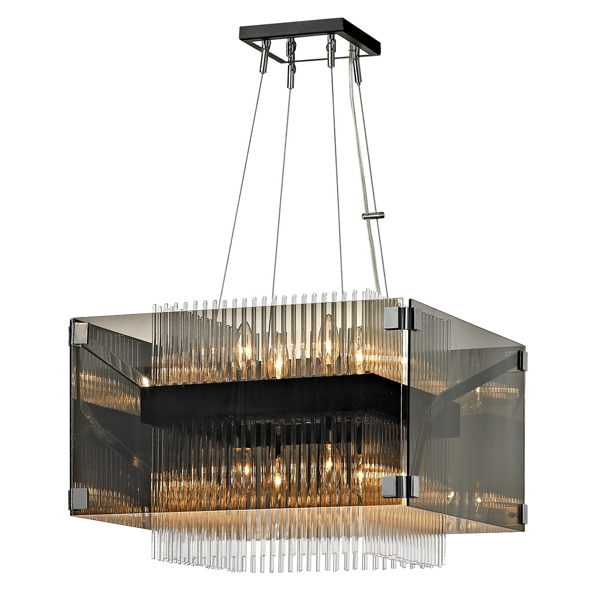Troy Lighting Canada - F5905-BRZ/PC - Lampe à huit lampes Suspendu - Apollon - Bronze/Chrome poli