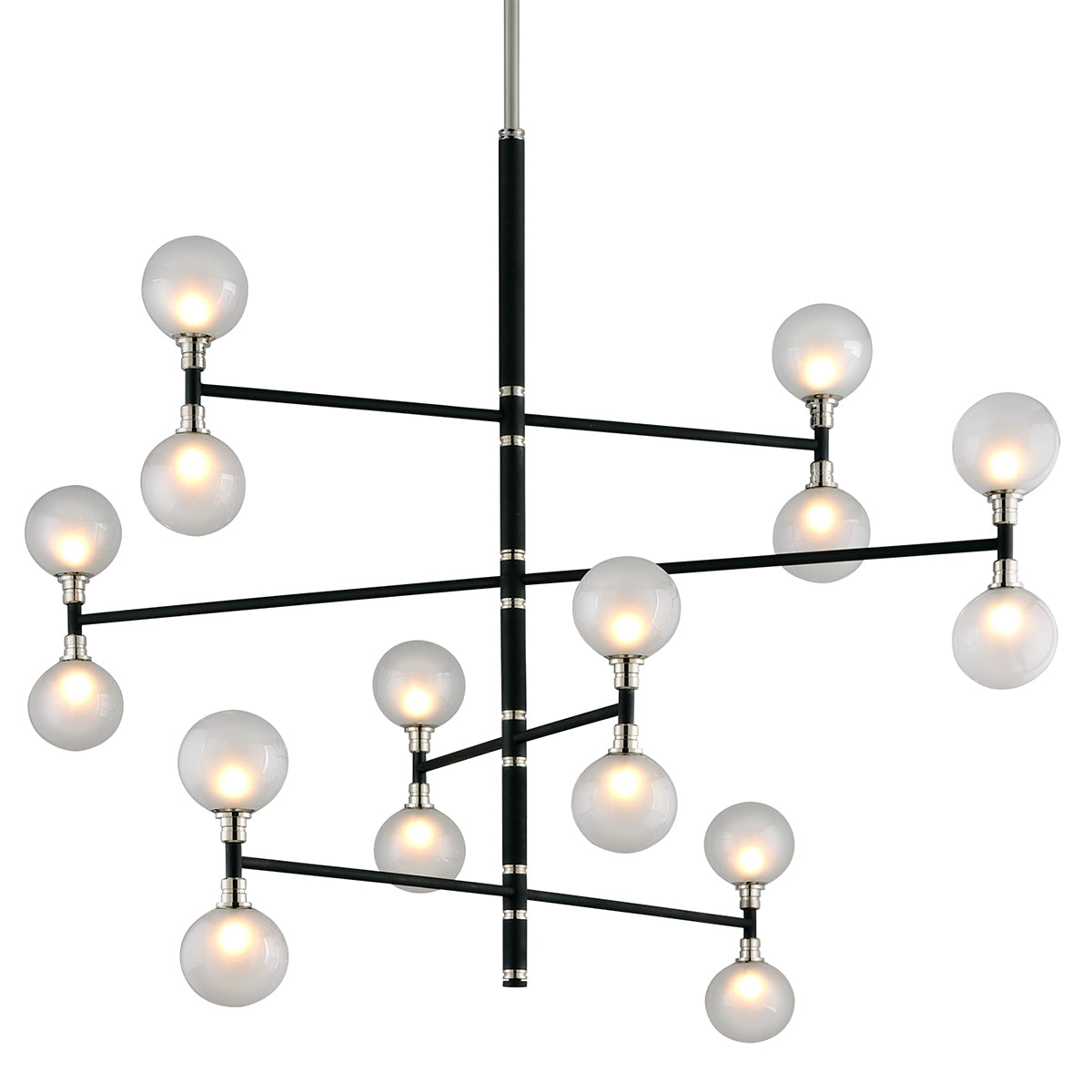 Troy Lighting Canada - F4827-TBK/PN - 16 Light Chandelier - Andromeda - Textured Black & Polish Nickel