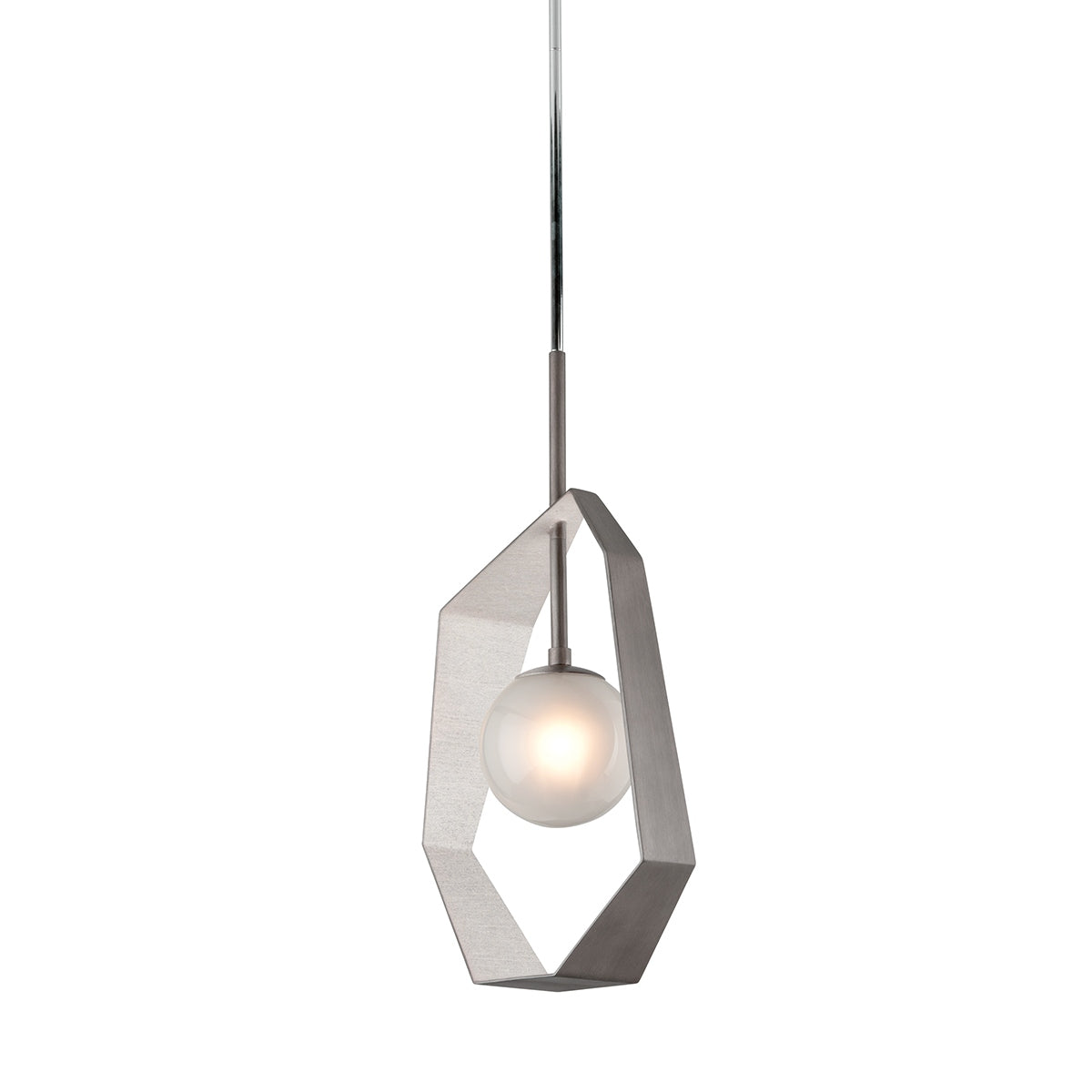 Troy Lighting Canada - F5533-GRA/SL/SS - One Light Pendant - Origami - Graphite With Silver Leaf