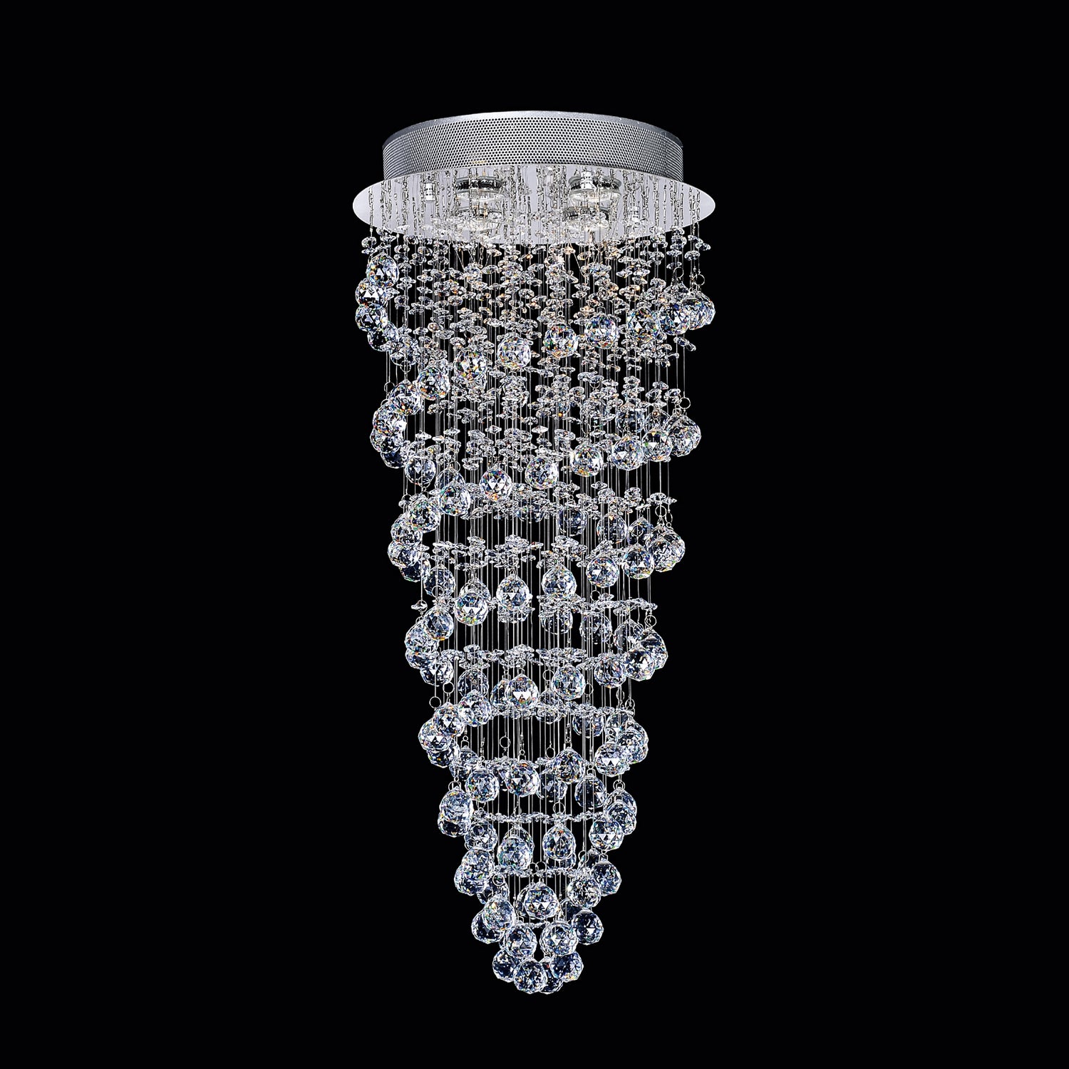 CWI Lighting Canada - 6606C14C - Four Light Flush Mount - Double Spiral - Chrome