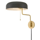 Lark 84480LCB-BK Ledger Articulating Sconce in Lacquered Brass with Black accents