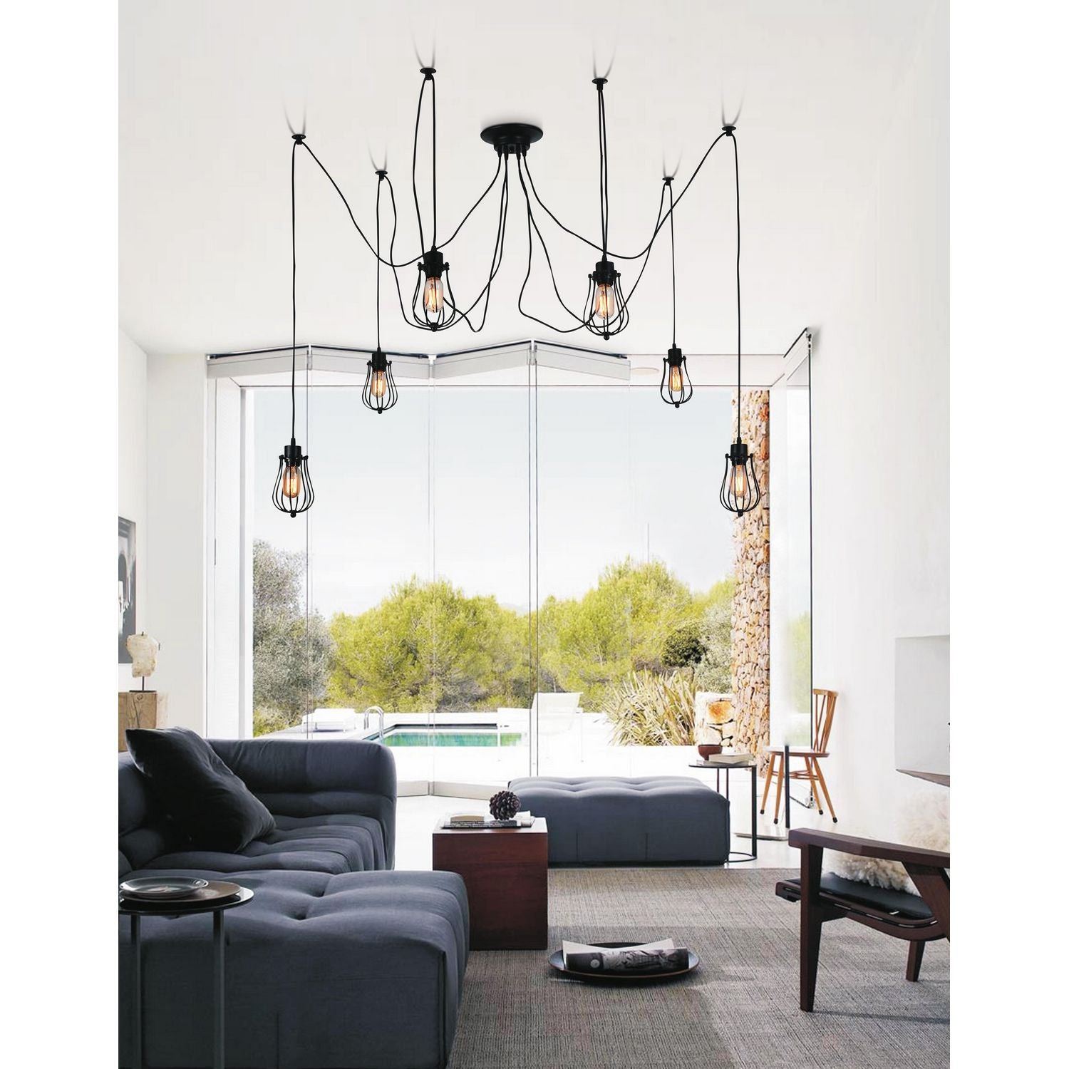 CWI Lighting Canada - 9610P28-6-101 - Six Light Pendant - Tomaso - Black