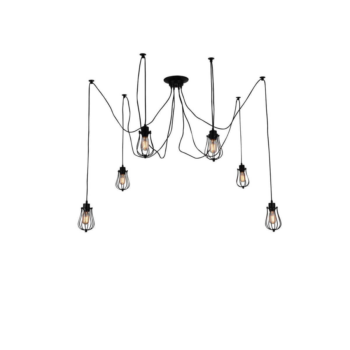 Éclairage CWI Canada - 9610P28-6-101 - Six lampes Suspension - Tomaso - Noir