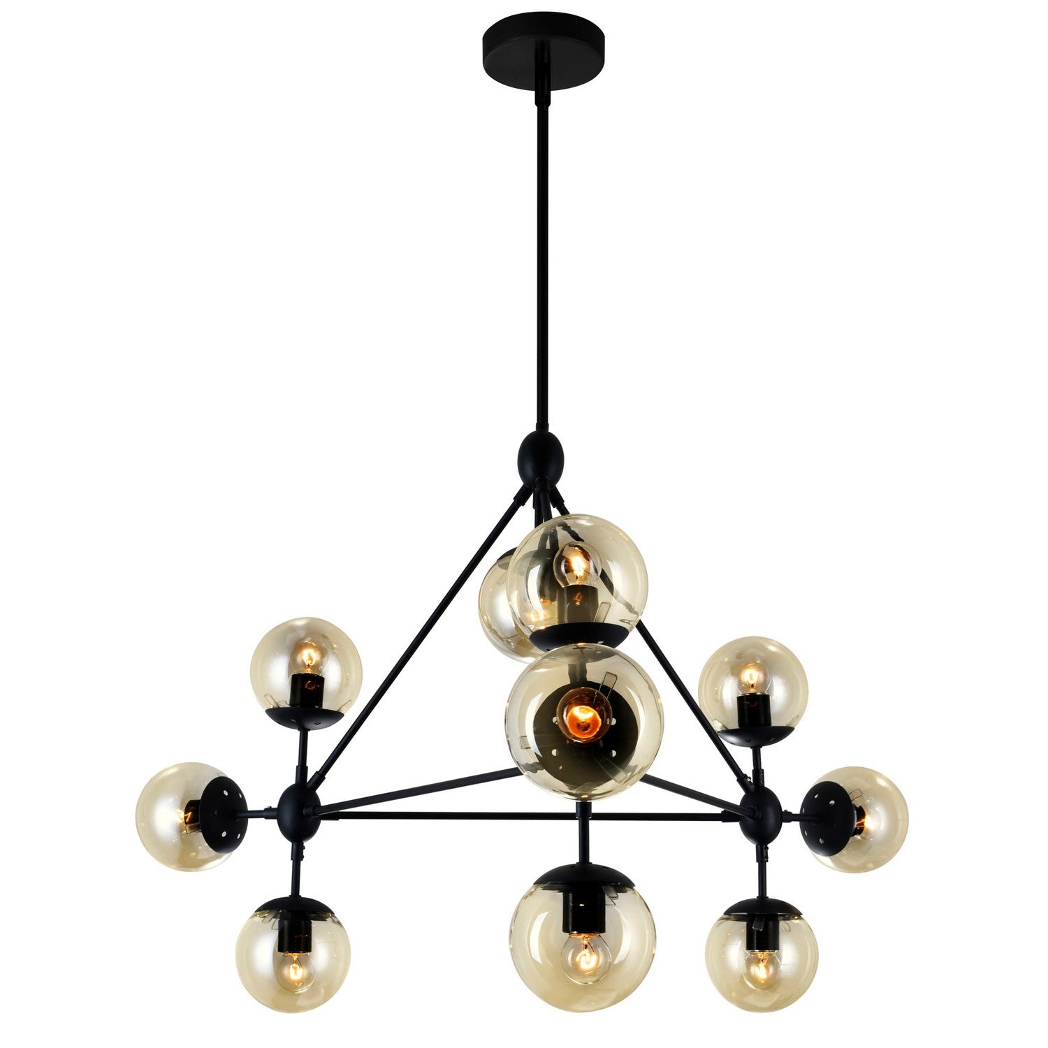 CWI Lighting Canada - 9614P39-10-101 - Ten Light Chandelier - Glow - Black