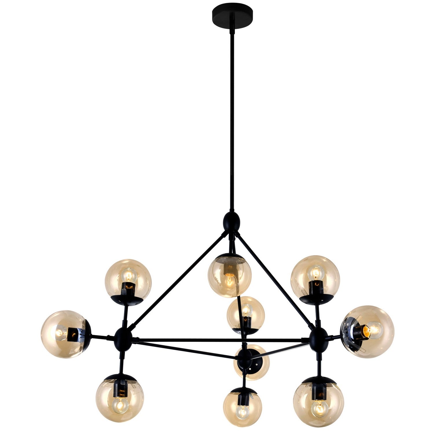 CWI Lighting Canada - 9614P39-10-101 - Ten Light Chandelier - Glow - Black