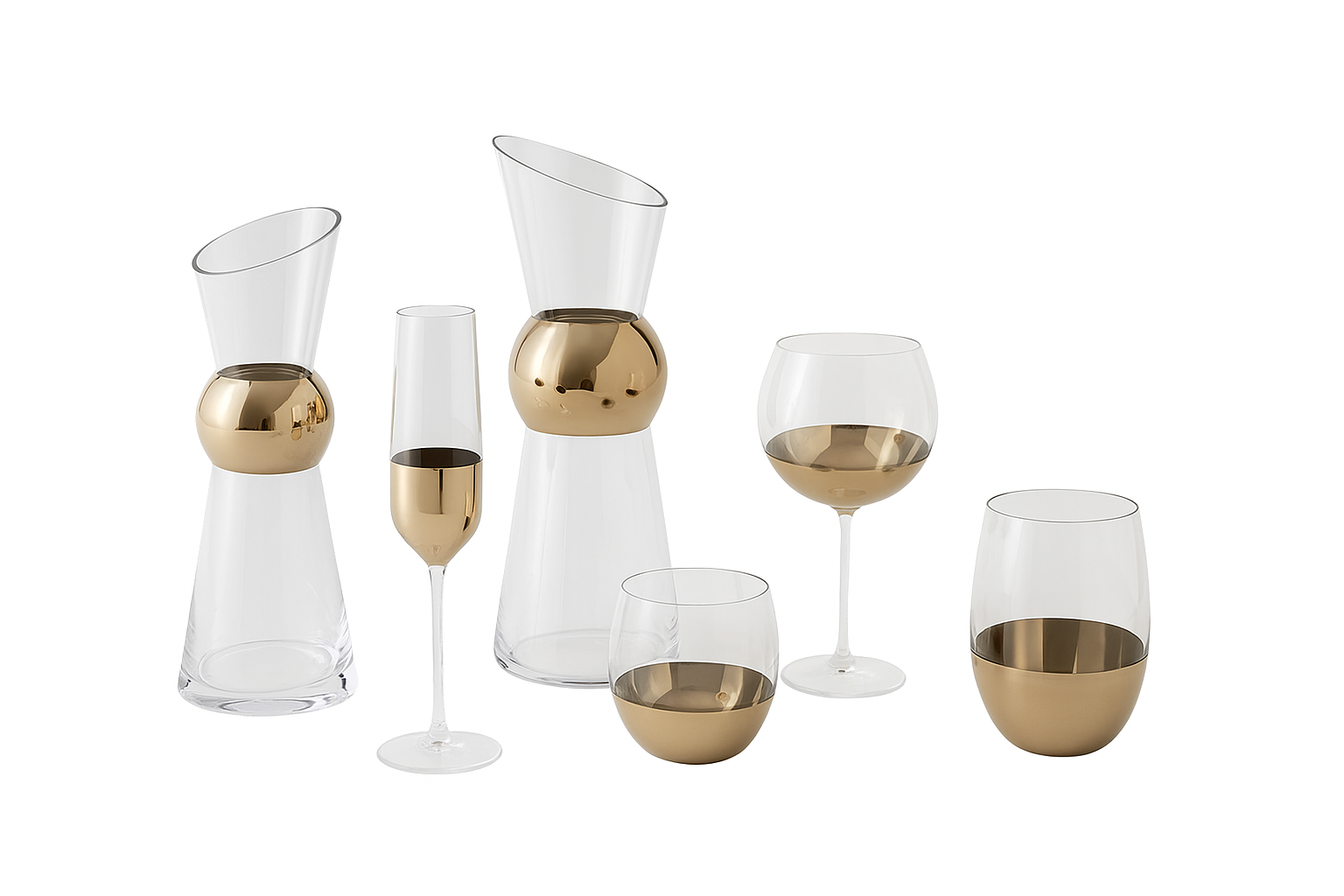 Collection de verres à sphères métalliques