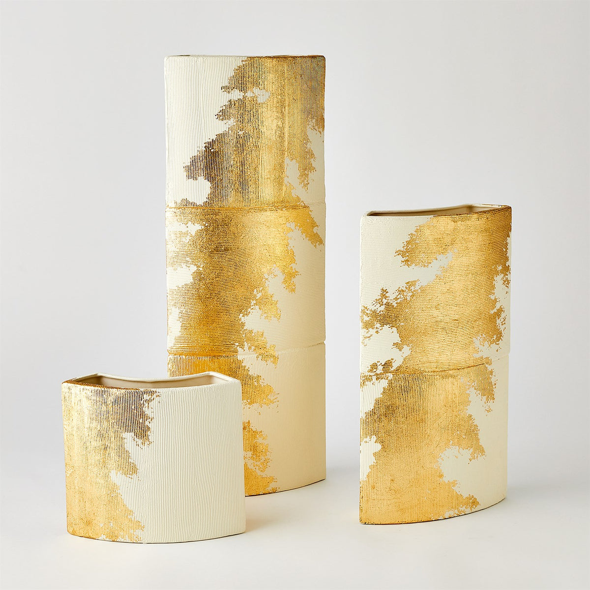 Splashy Gold Leaf Vases