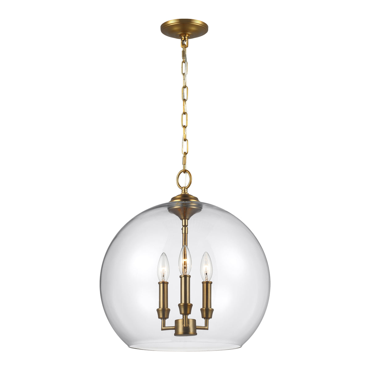Visual Comfort Studio Canada - F3155/3BBS - Three Light Pendant - Lawler - Burnished Brass