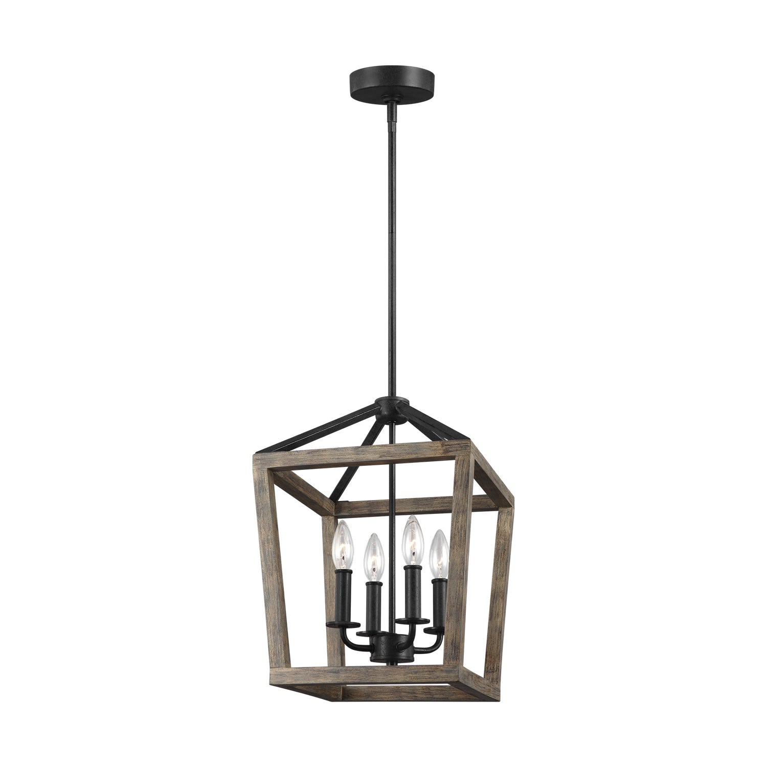 Visual Comfort Studio Canada - F3190/4WOW/AF - Four Light Chandelier - Gannet - Weathered Oak Wood / Antique Forged Iron