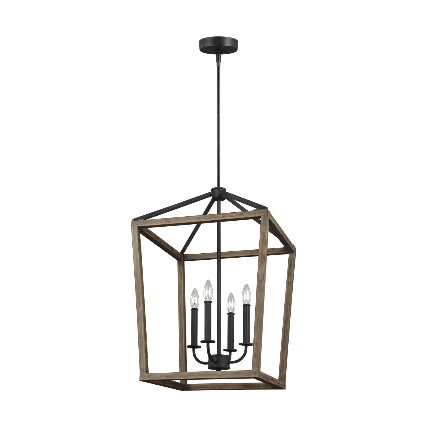 Visual Comfort Studio Canada - F3191/4WOW/AF - Four Light Chandelier - Gannet - Weathered Oak Wood / Antique Forged Iron