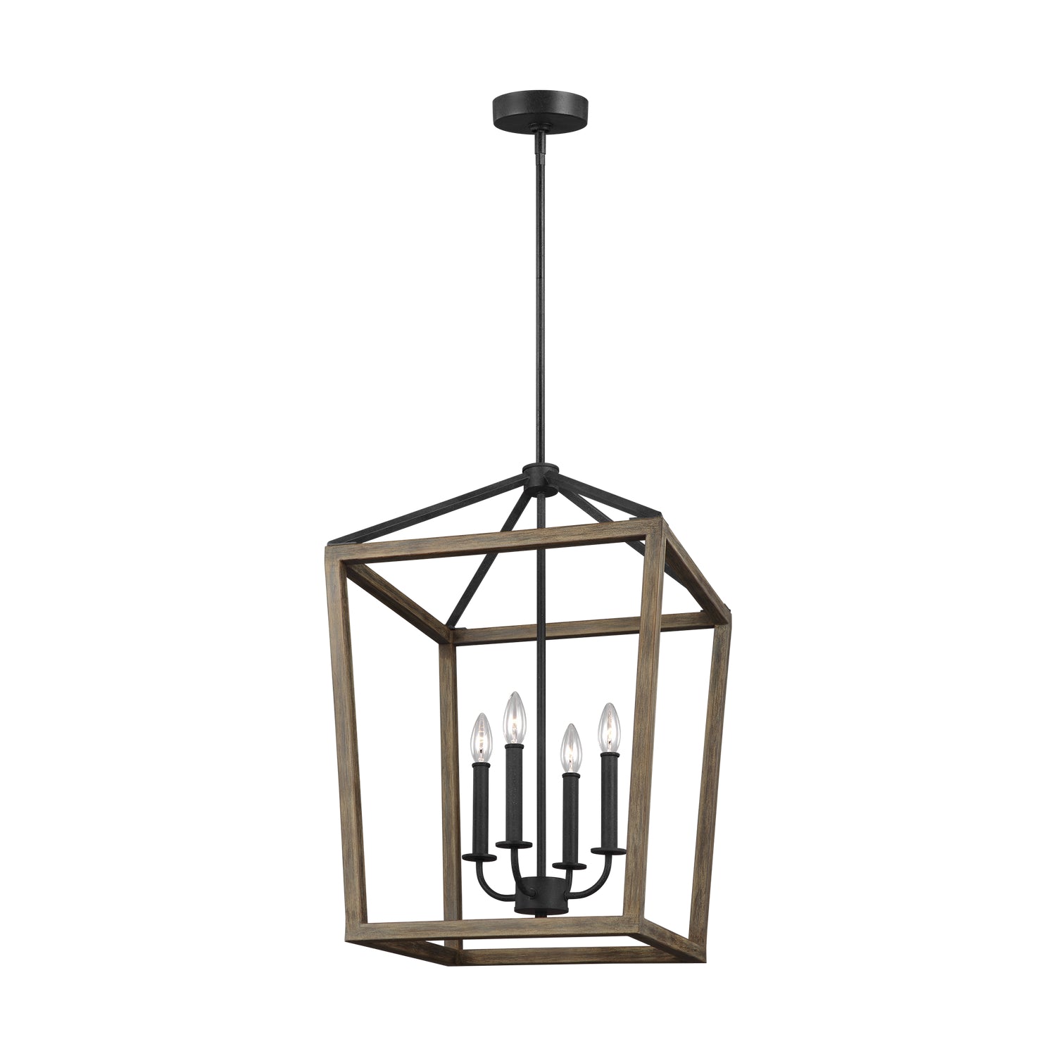 Visual Comfort Studio Canada - F3190/4WOW/AF - Four Light Chandelier - Gannet - Weathered Oak Wood / Antique Forged Iron