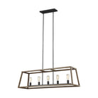 Visual Comfort Studio Canada - F3193/5WOW/AF - Five Light Linear Chandelier - Gannet - Weathered Oak Wood / Antique Forged Iron