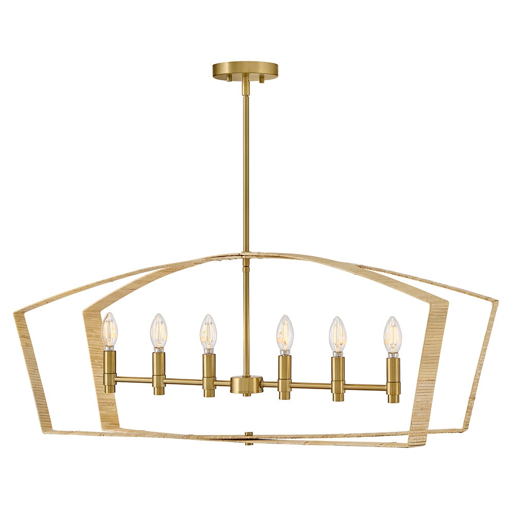Lark 83645LCB Sammi Linear Chandelier in Lacquered Brass