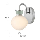 Meuble-lavabo Lucy de Lark 85590CM-SF en chrome avec accents vert d'eau