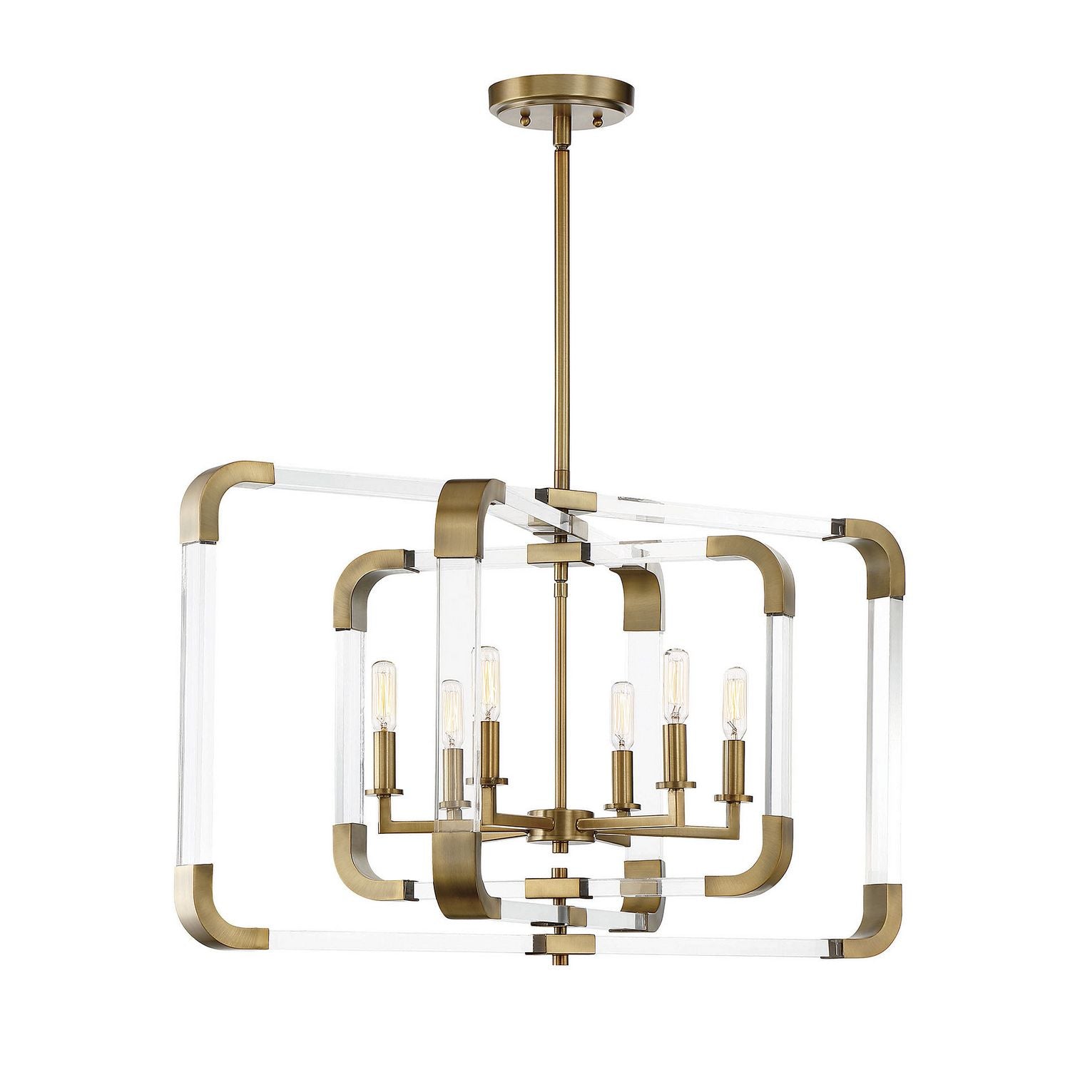 Savoy House - 7-1660-6-322 - Six Light Pendant - Rotterdam - Warm Brass