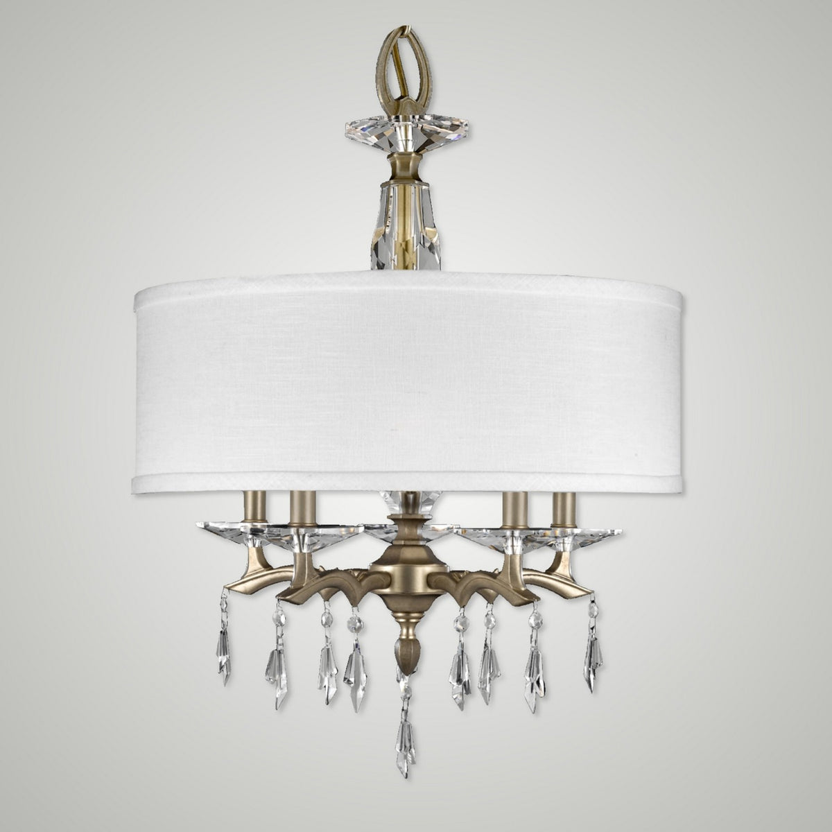 Kaya Shaded Brass and Crystal Chandelier