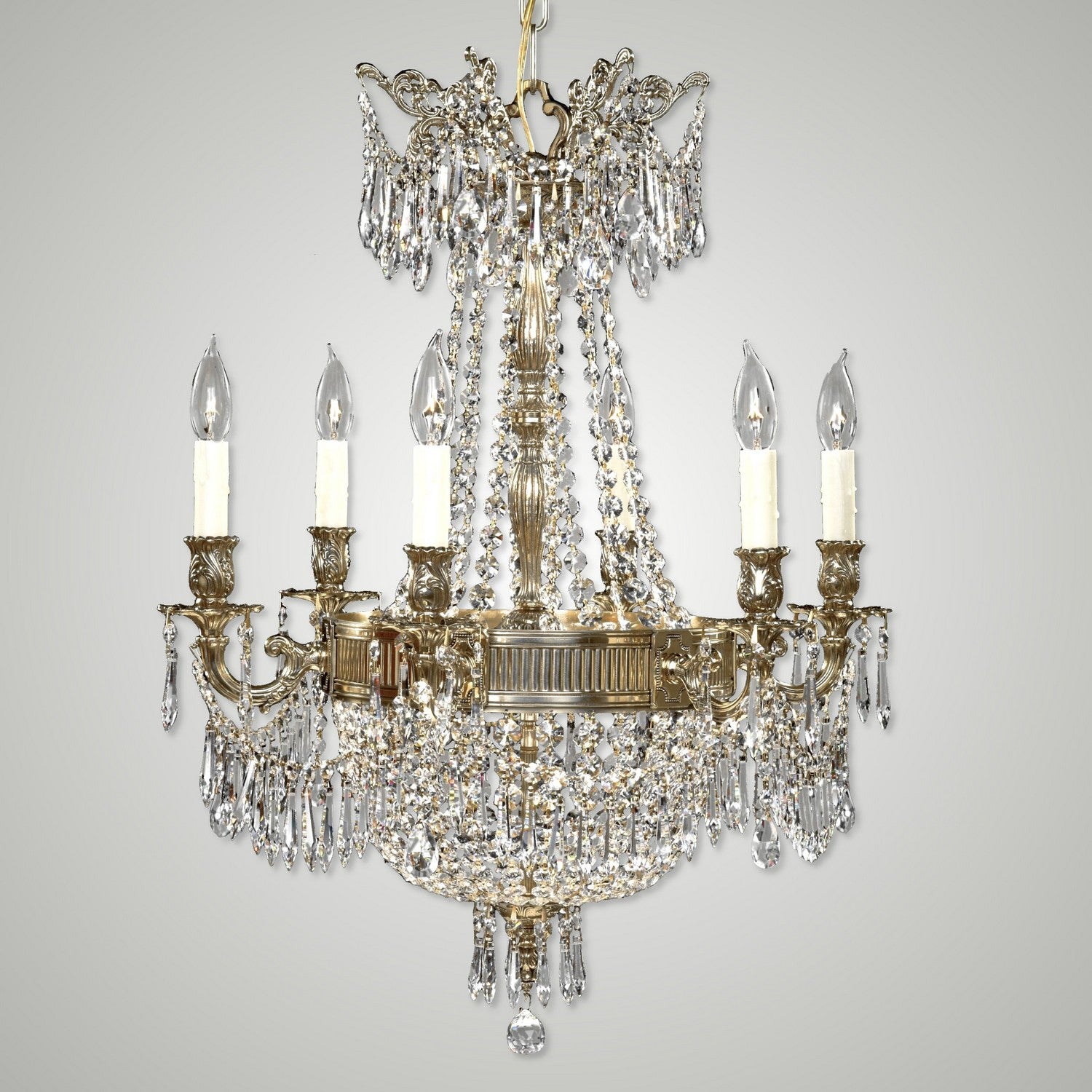 Valencia Brass and Crystal Chandelier