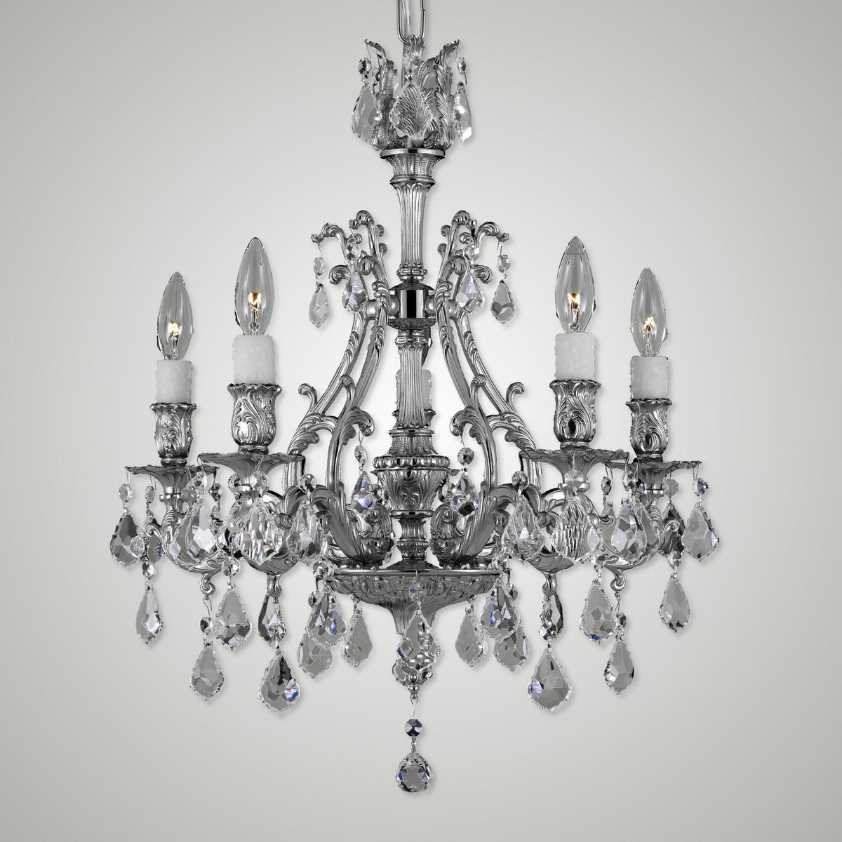 Chateau Brass and Crystal Chandelier