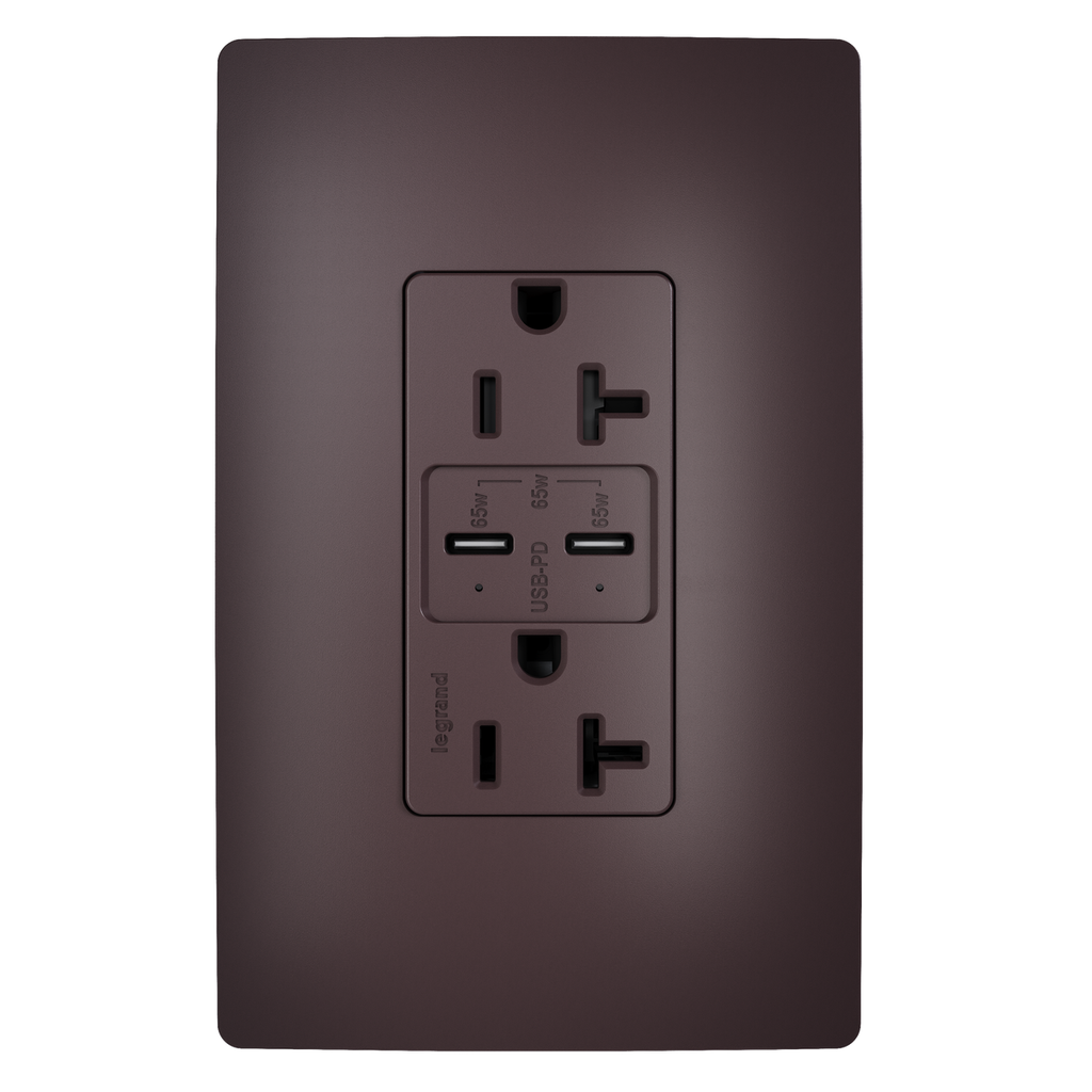 radiant® 65W Commercial USB Outlet, Type C, 20A, Tamper-Resistant