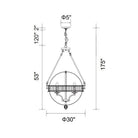 Éclairage CWI Canada - 9957P30-6-101 - Six lampes Suspendu - Arkansas - Noir
