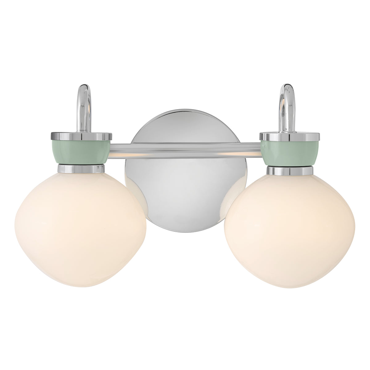 Meuble-lavabo Lucy Lark 85592CM-SF en chrome avec accents vert d'eau