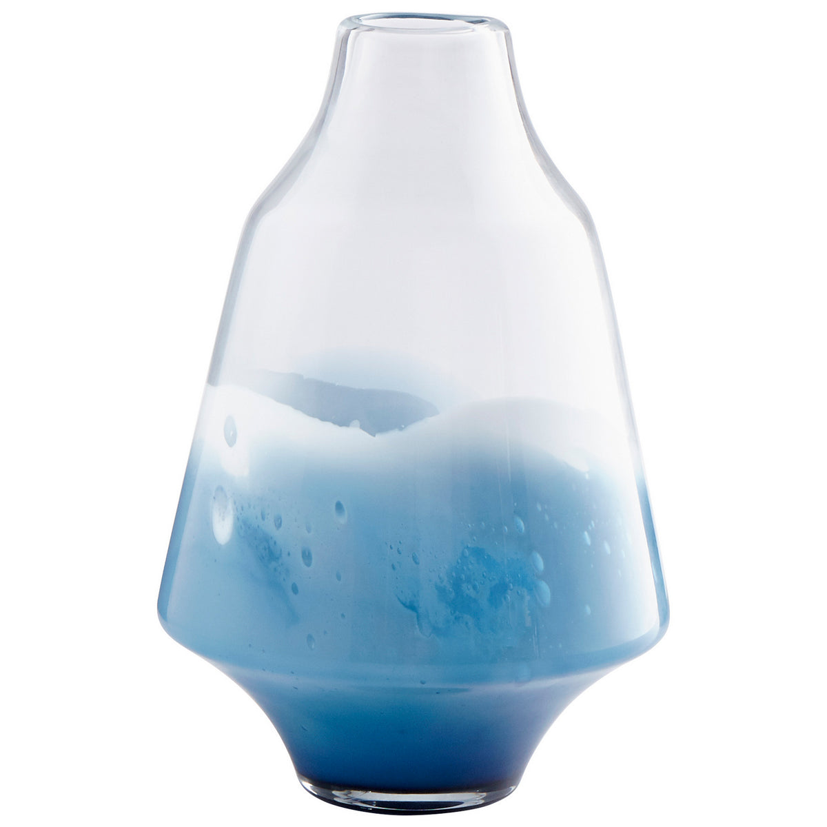 Cyan Canada - 09167 - Vase - Water Dance - Clear And Cobalt