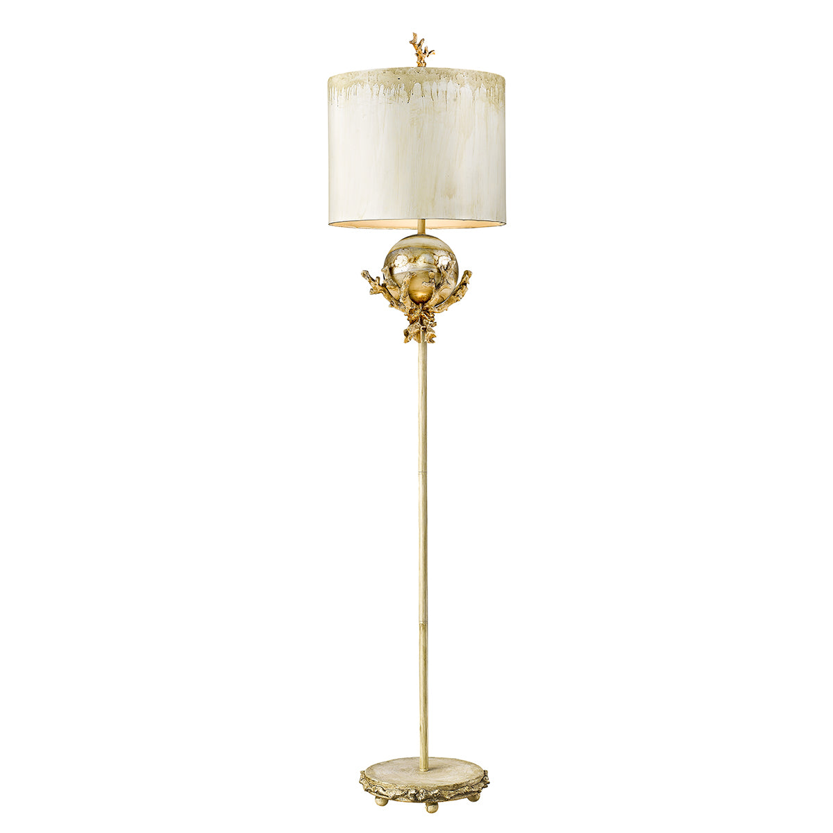 Lucas + McKearn - FL1183 - Two Light Floor Lamp - Trellis - Putty/Stem W/Silver Leaf Orb