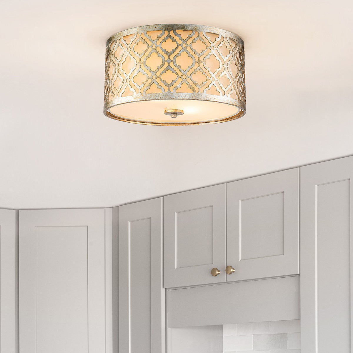 Lucas + McKearn - GN/ARABELLA/F - Two Light Flush Mount - Arabella - Distressed Gold