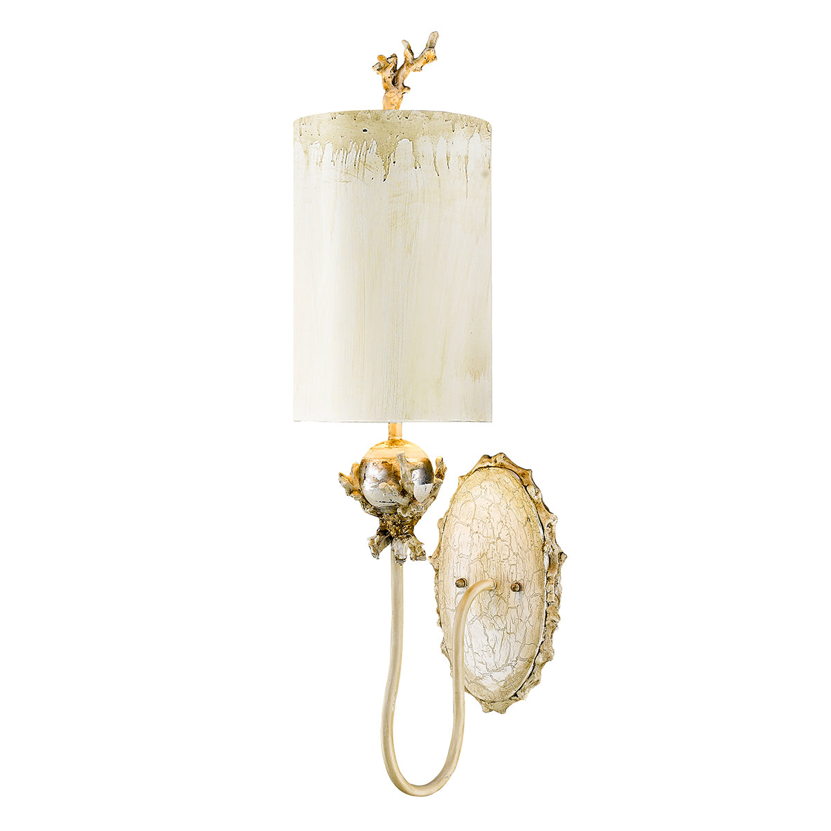 Lucas + McKearn - SC1238 - One Light Wall Sconce - Trellis - Putty Patina/Silver Leaf