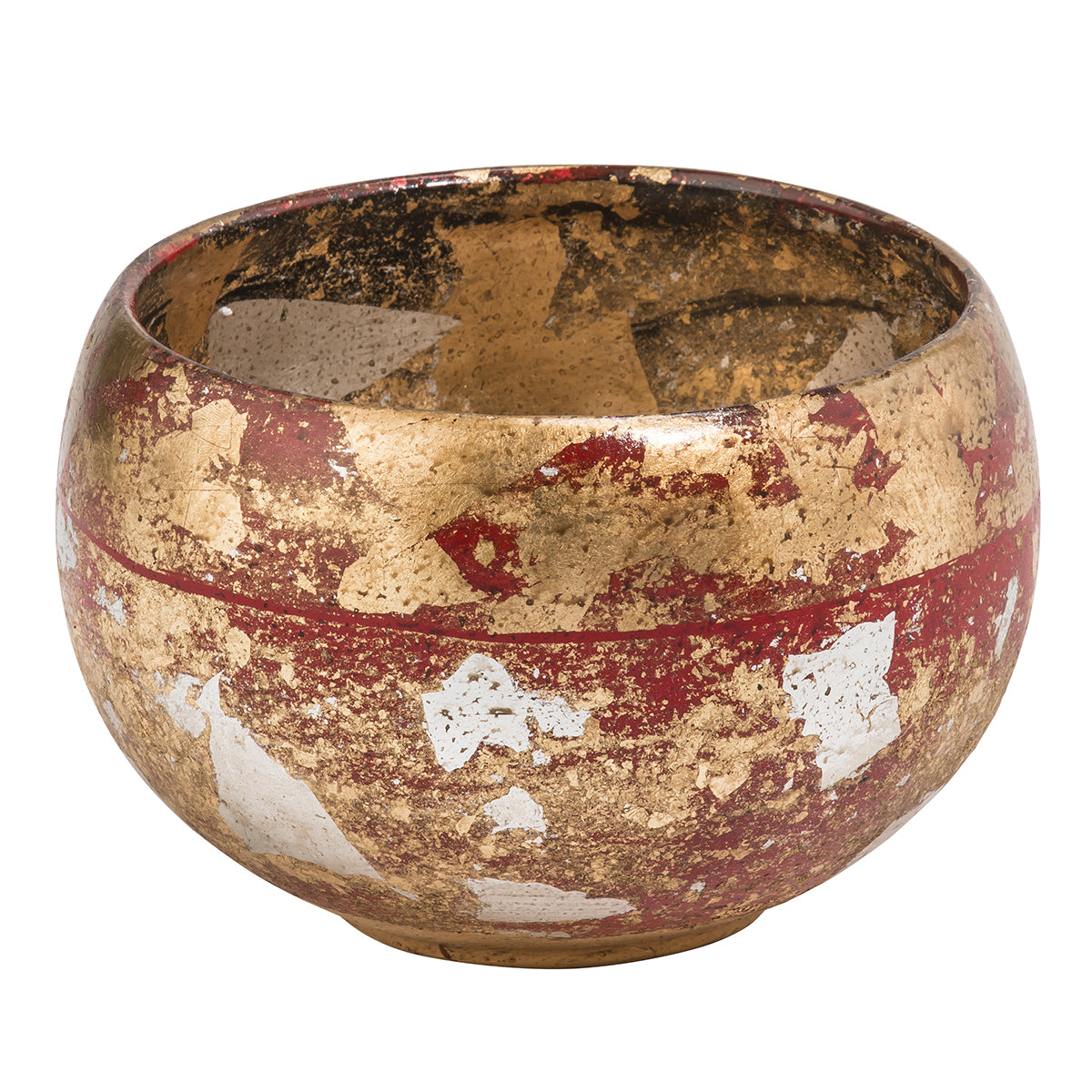 Lucas + McKearn - SI-B1212 - Bowl - Vermillion - Red, Gold,/Silver Leaf